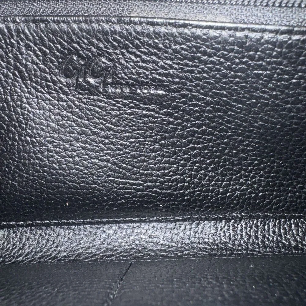 GiGi New York City Phone Wallet Black Python Leather Zip‎ Around $215